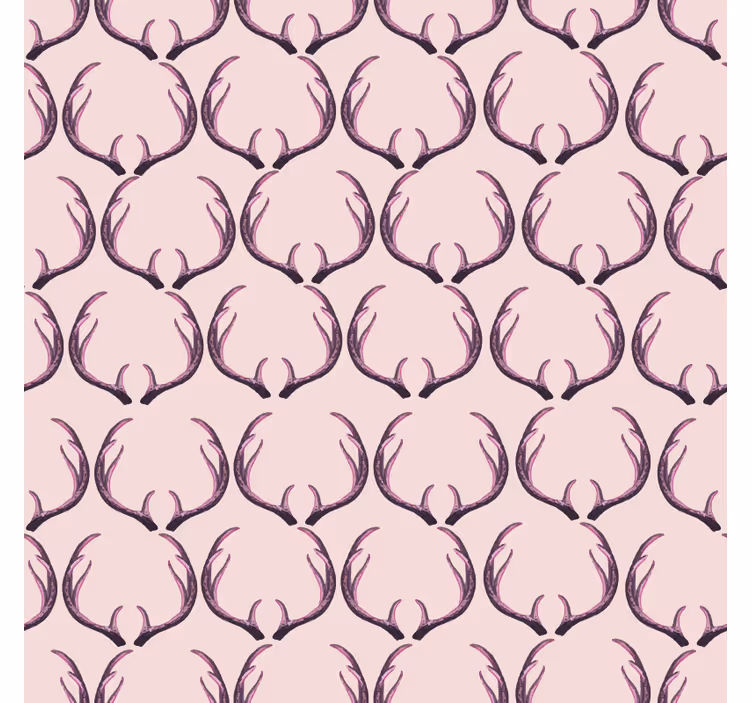 Carta da parati animali corna di cervo rosa - TenStickers