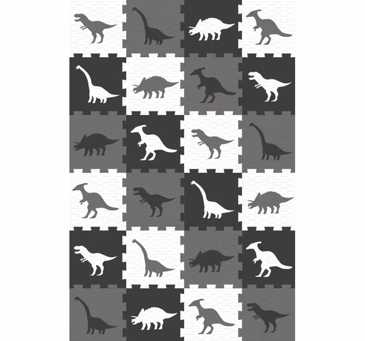 Carta da parati animali puzzle grigio - TenStickers