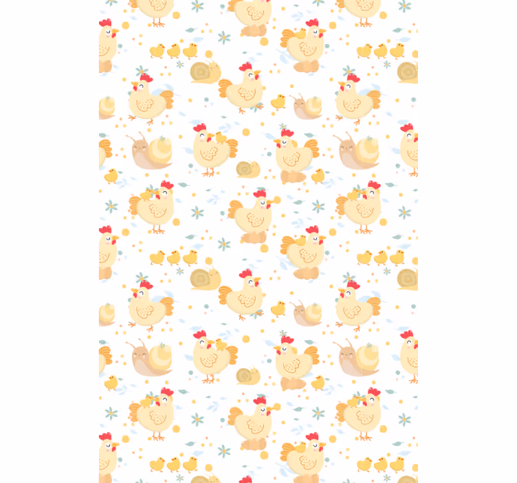 Carta da parati animali fattoria di galline e lumache - TenStickers