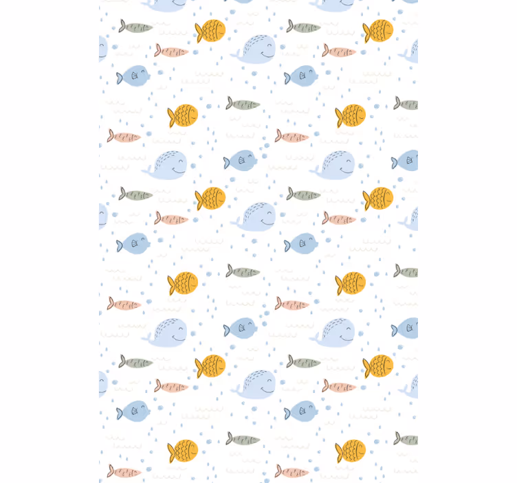Carta da parati animali pesci multicolore cartoon - TenStickers