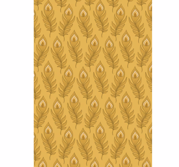 Carta da parati animali tacchino floreale blu con fiori dorati - TenStickers