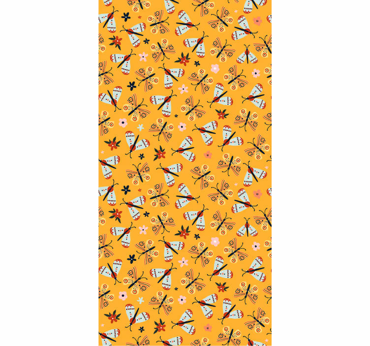Carta da parati animali farfalle disegnate a mano - TenStickers