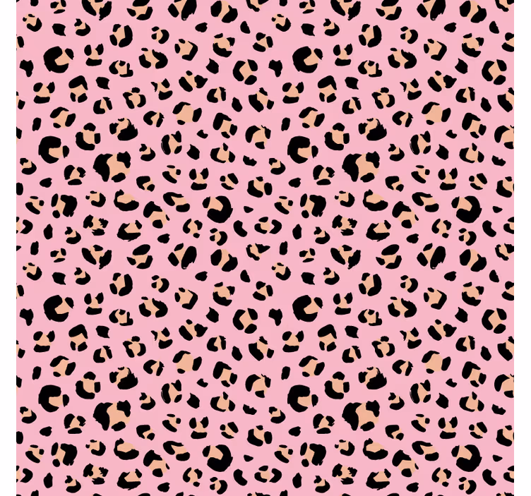Carta da parati animali motivo leopardo acquerello rosa nero - TenStickers