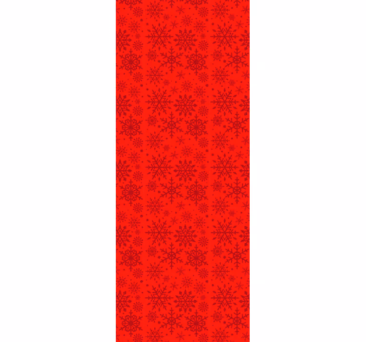Carta da parati natalizia fiocchi di neve rossi - TenStickers
