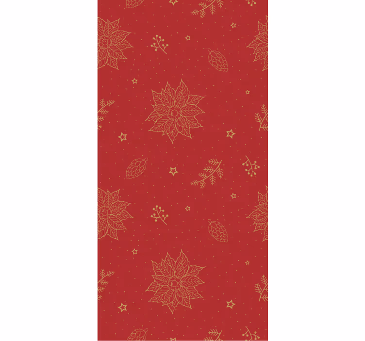 Carta da parati natalizia con fiori vintage - TenStickers