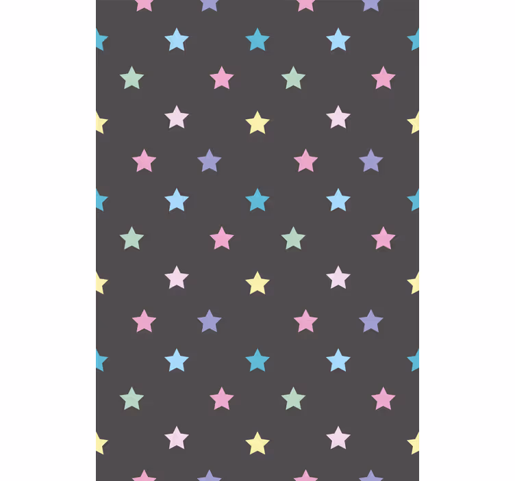 Carta da parati corridoio stelle colorate su sfondo grigio - TenStickers