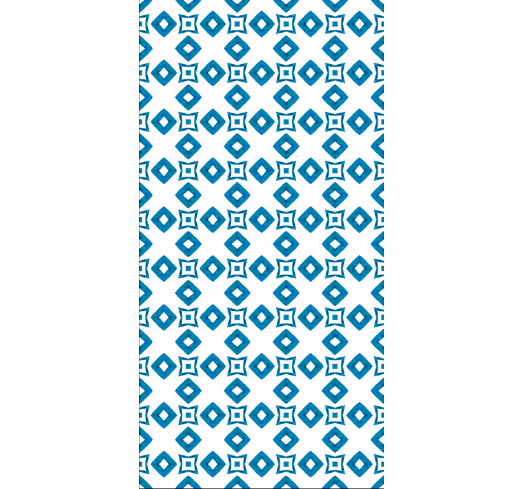 Carta da parati corridoio design a diamante blu geometrico - TenStickers