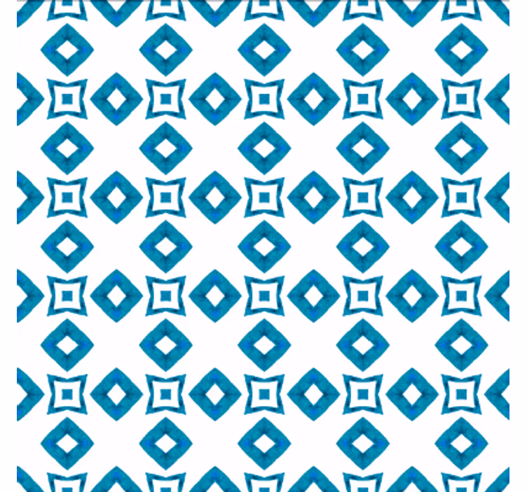Carta da parati sala da pranzo design geometrico blu - TenStickers