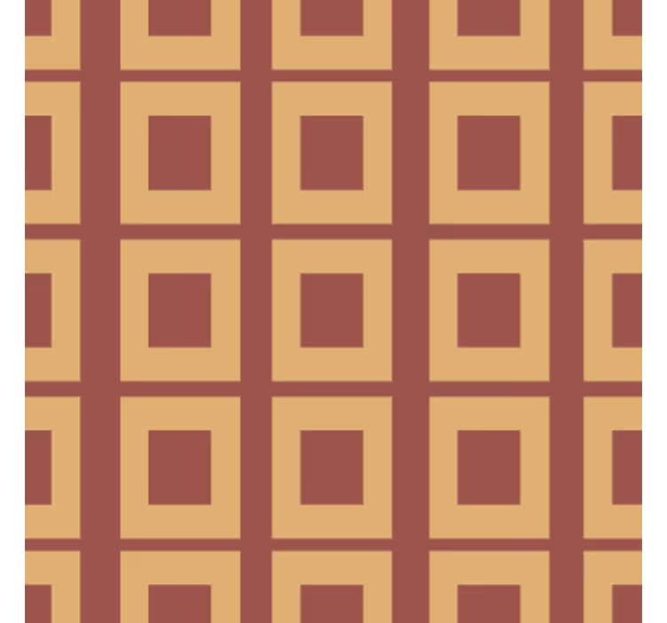 Carta da parati sala da pranzo quadrati arancioni geometrici - TenStickers