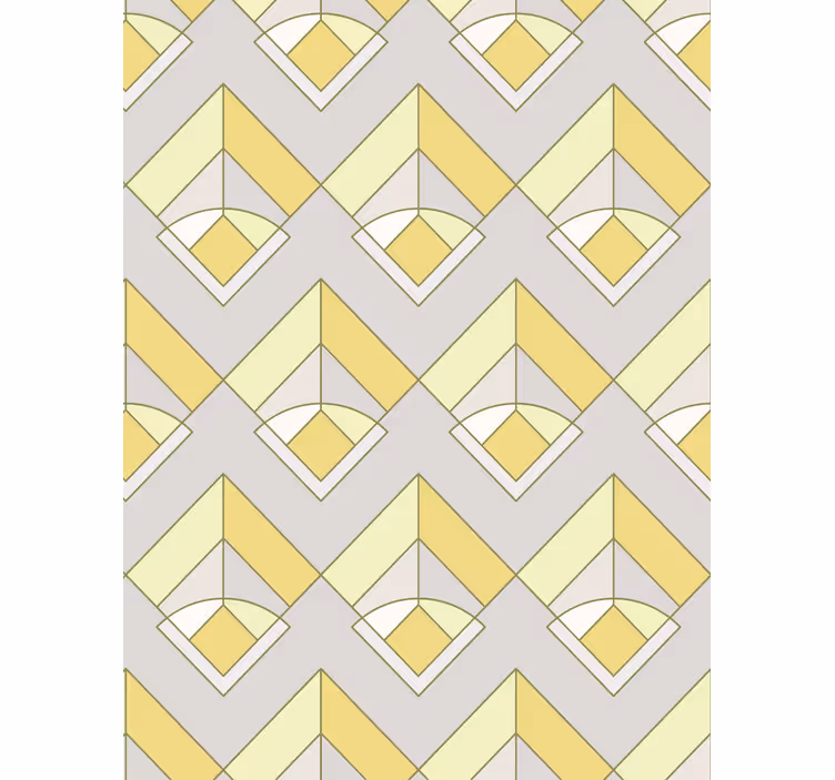 Carta da parati geometrica gialla e grigia - TenStickers