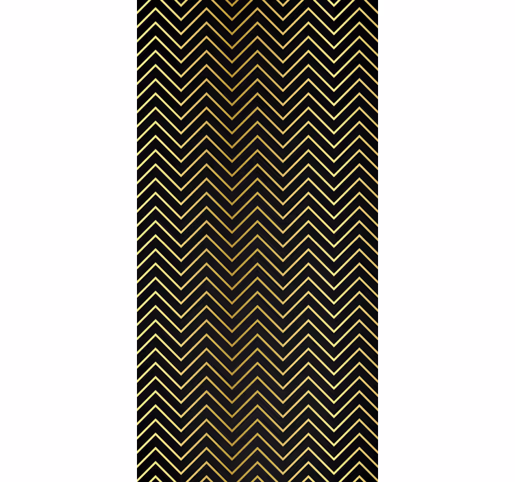 Carta da parati geometrica motivo chevron dorato - TenStickers