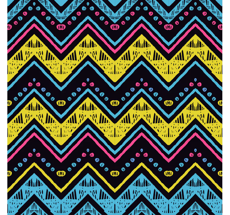Carta da parati geometrica motivo chevron vibrante - TenStickers