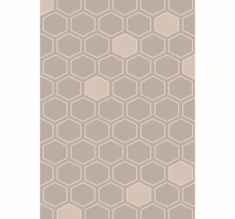Carta da parati geometrica motivo esagonale beige - TenStickers