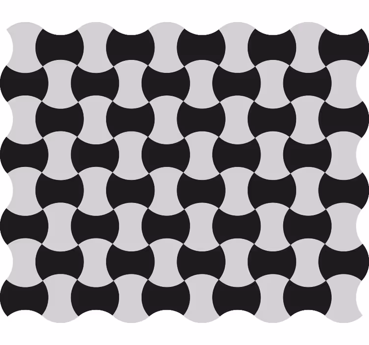 Carta da parati geometrica curve bianche e nere - TenStickers