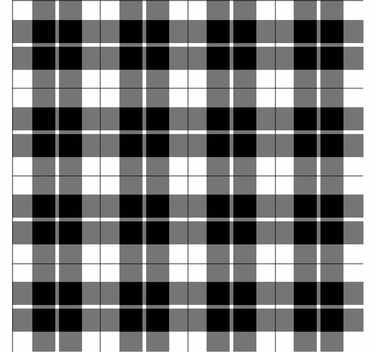 Carta da parati geometrica in bianco e nero a quadri - TenStickers