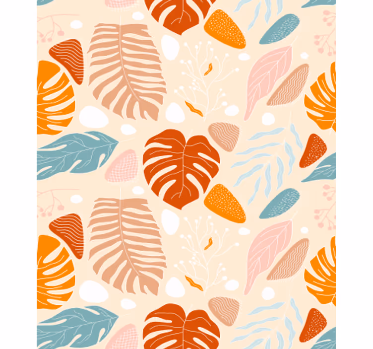 Carta da parati natura foglia colorata - TenStickers
