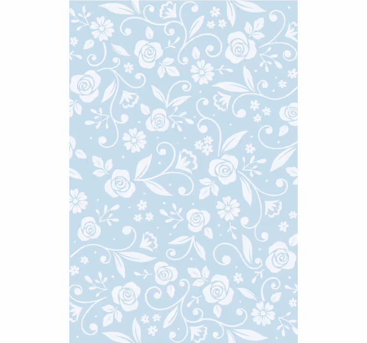 Carta da parati natura ornamento fiore blu - TenStickers