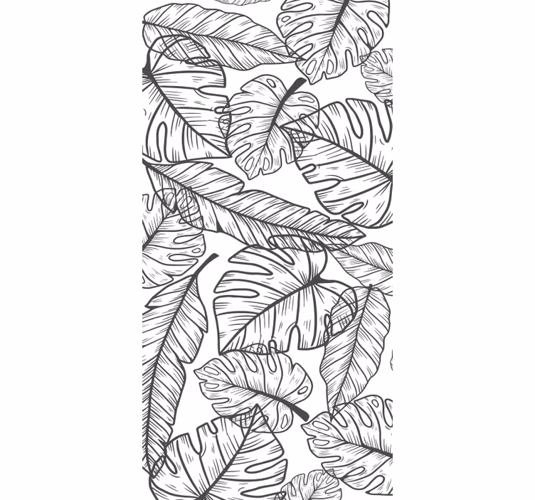 Carta da parati natura contorni grandi foglie - TenStickers