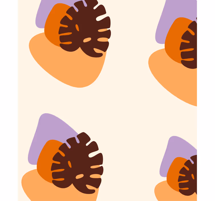 Carta da parati natura forme di foglie colorate - TenStickers