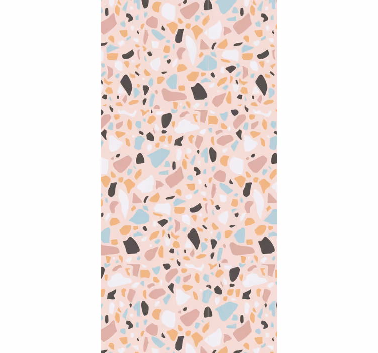 Carta da parati moderna texture terrazzo acquerello rosa e blu - TenStickers
