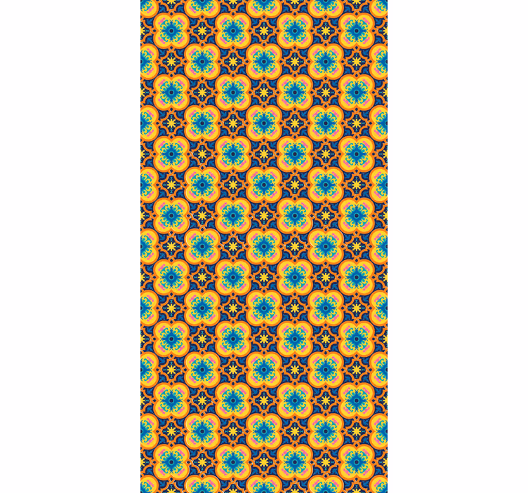 Carta da parati moderna texture motivo boho giallo e blu - TenStickers