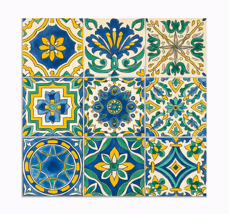 Carta da parati effetto piastrelle piastrelle mediterranee - TenStickers