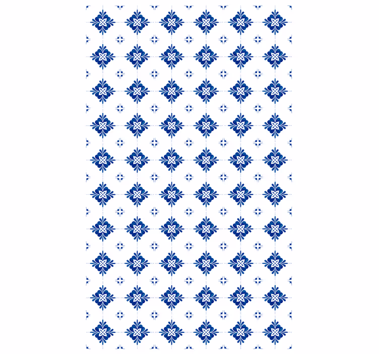 Carta da parati effetto piastrelle motivo floreale - TenStickers