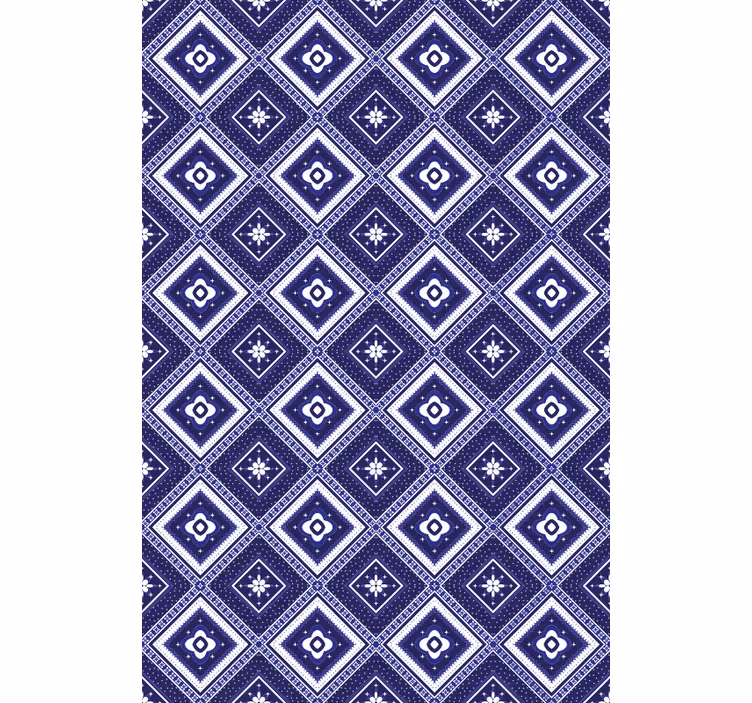Carta da parati effetto piastrelle motivo diamante blu - TenStickers