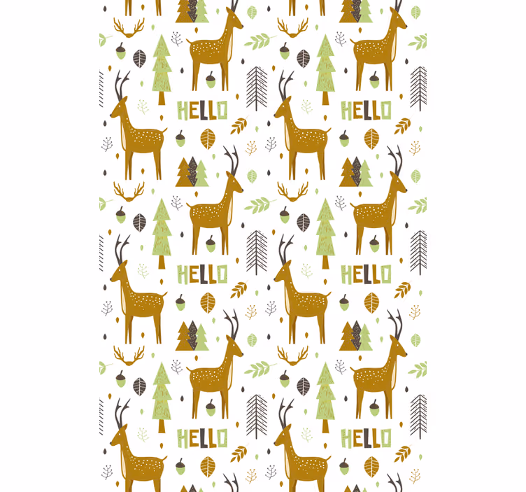 Carta da parati cameretta foresta nordica saluto - TenStickers