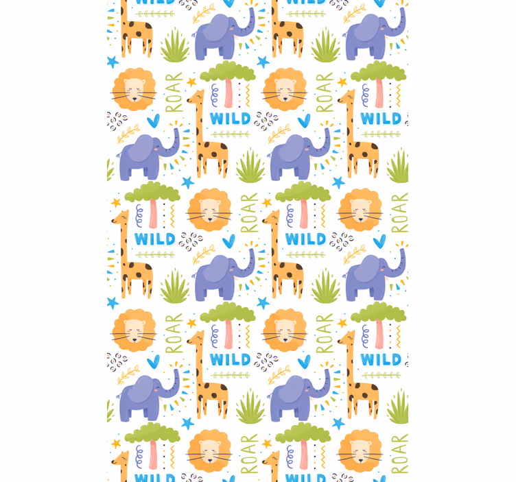 Carta da parati cameretta motivi animali safari - TenStickers