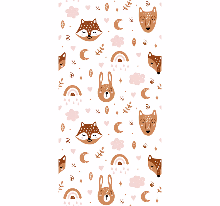 Carta da parati cameretta animali del bosco - TenStickers