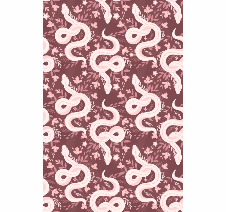 Carta da parati cameretta serpenti fioriti - TenStickers