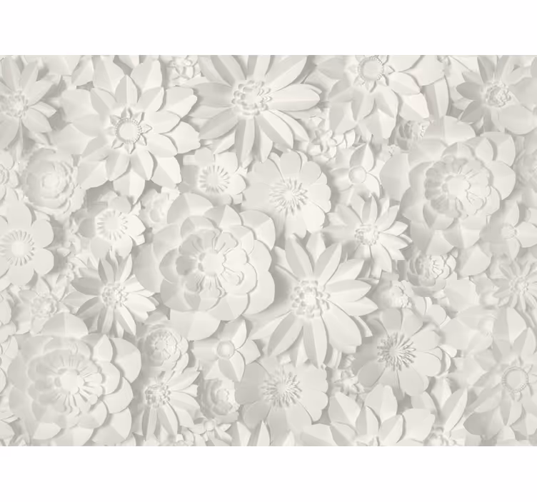 Carta da parati soggiorno bloom bianco carta da parati - TenStickers