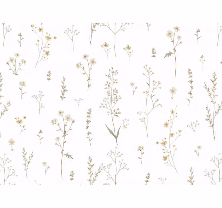 Carta da parati soggiorno fiore di campo minimalista - TenStickers