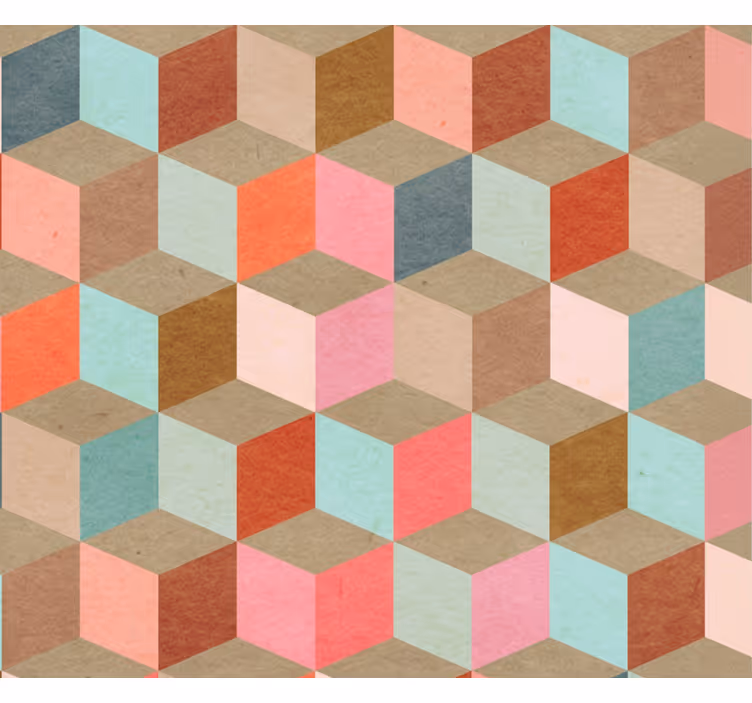 Carta da parati soggiorno motivo geometrico pastello - TenStickers