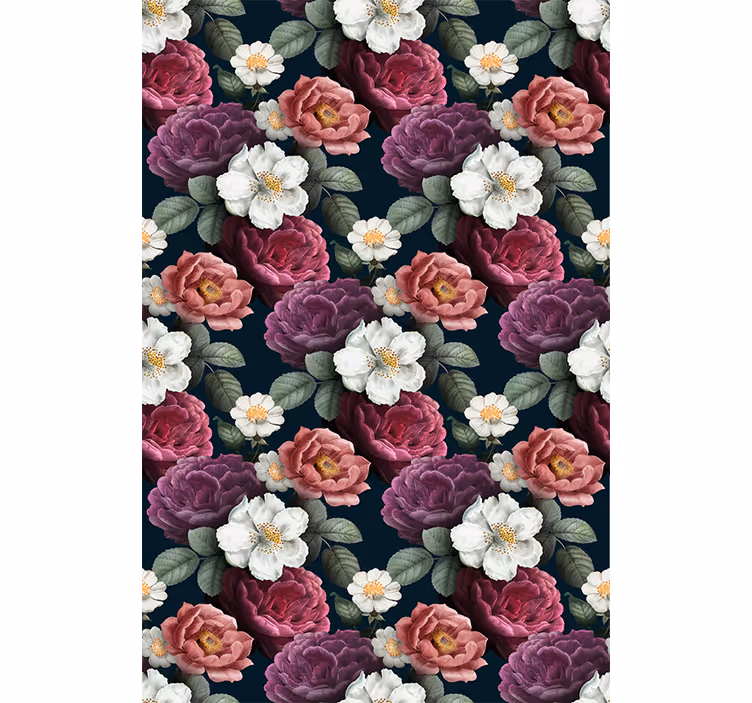 Carta da parati corridoio composizione fiorita elegante - TenStickers
