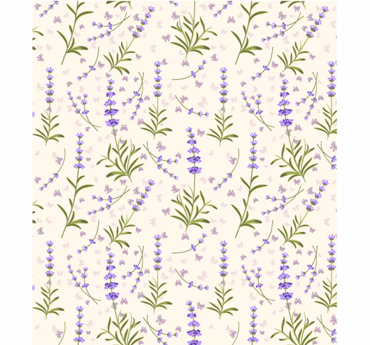 Carta da parati soggiorno motivo floreale lavanda - TenStickers