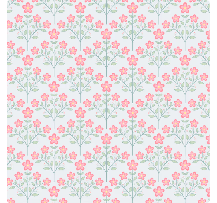 Carta da parati effetto piastrelle floreali piccole - TenStickers