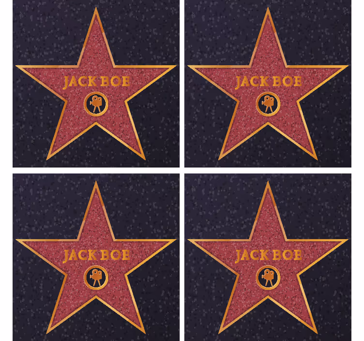 Carta da parati vintage stella di hollywood con nome - TenStickers