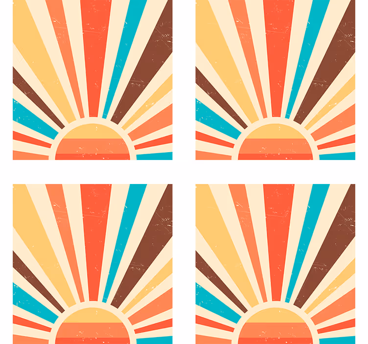 Carta da parati vintage tramonto astratto vintage - TenStickers