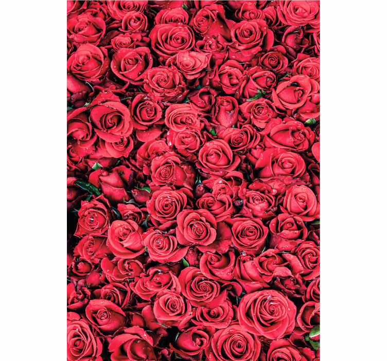 Carta da parati floreale fiori rossi su sfondo texturizzato - TenStickers