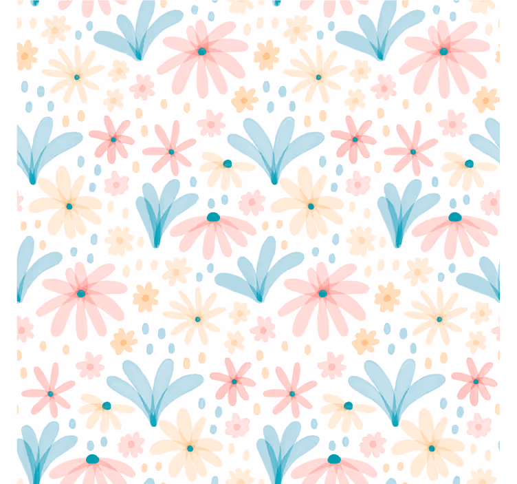 Carta da parati floreale motivo fiori pastello - TenStickers