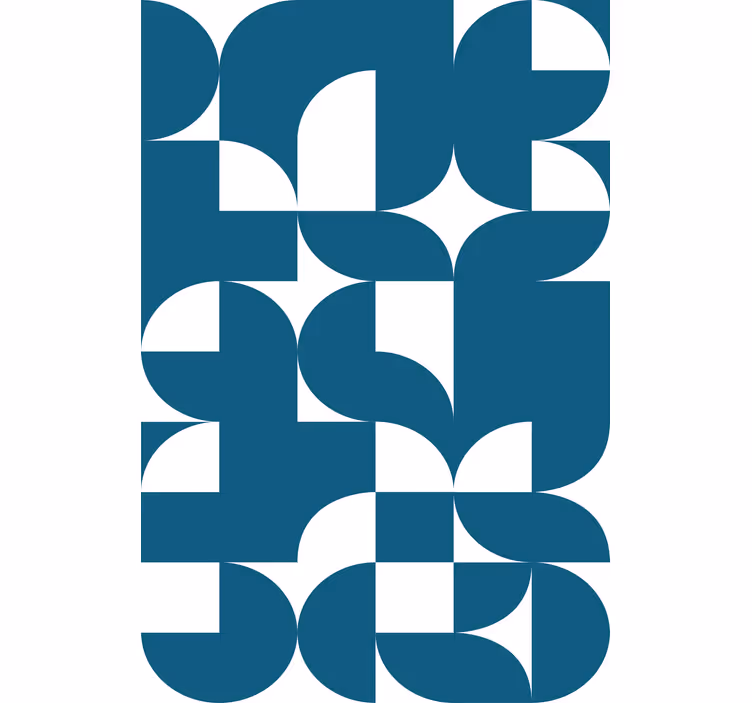 Carta da parati geometrica motivo cerchi blu - TenStickers