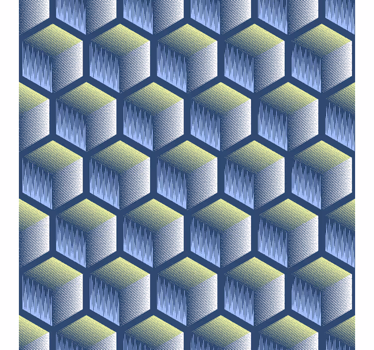 Carta da parati geometrica motivo cubo esagonale - TenStickers