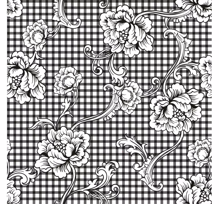 Carta da parati vintage motivo gessato bianco e nero - TenStickers