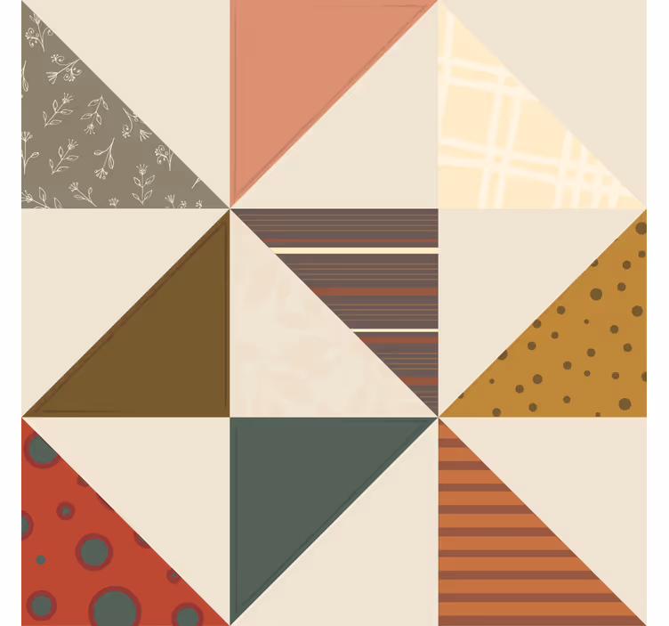 Carta da parati vintage motivo triangoli patchwork - TenStickers