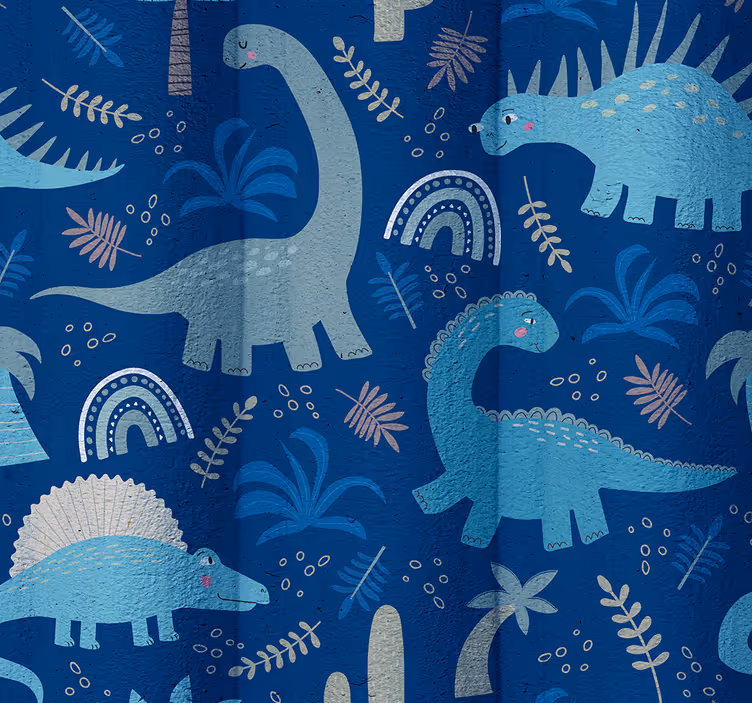 Carta da parati dinosauri tonalità blu - TenStickers
