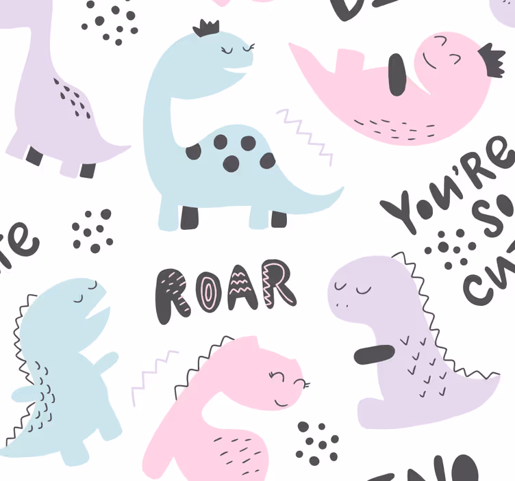Carta da parati dinosauri dinosauro principessa - TenStickers
