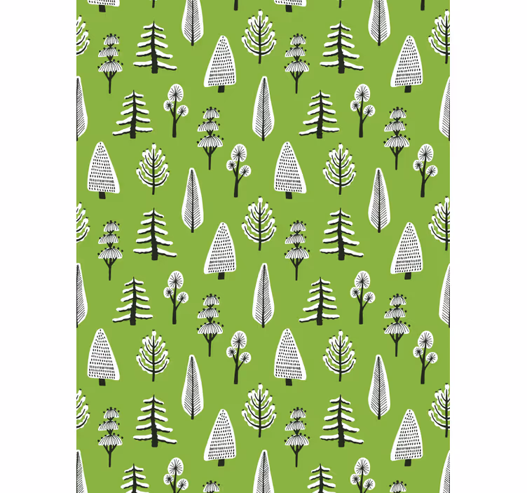 Carta da parati alberi diversi verdi - TenStickers