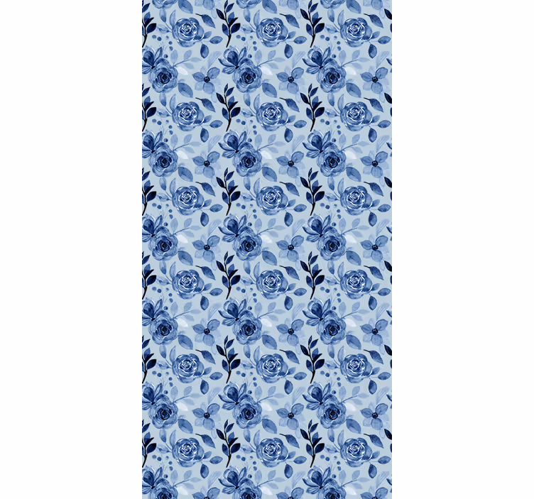 Carta da parati ufficio blu vintage su blu - TenStickers